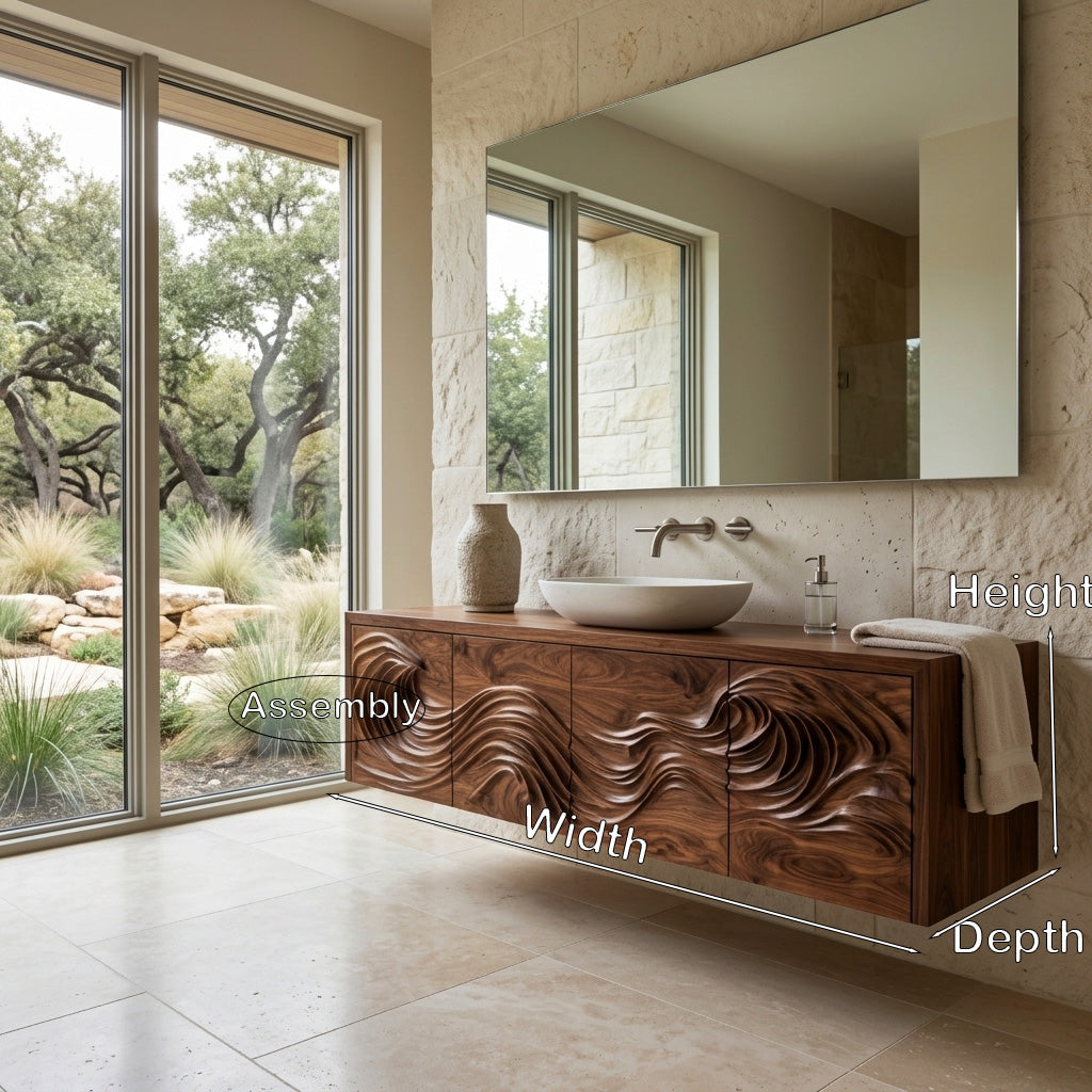 Luxury Bathroom Cabinet With Carved Front For Modern Bathroom
