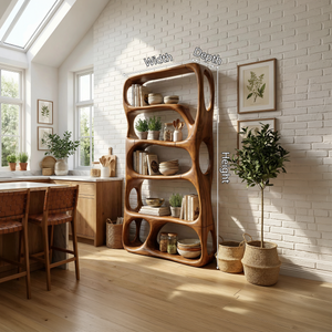 Modern Handcrafted Bookshelf Storage Organizer For Home Office Space