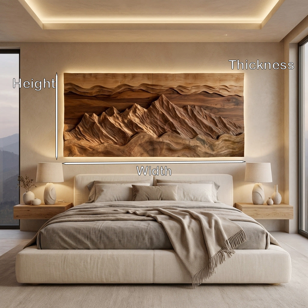 Organic Wood Wall Art Landscape Decor For Living Room