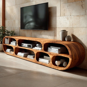 Modern Sculptural TV Console For Living Room