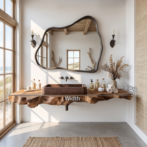 Mid Century Vanity In Solid Wood For Bathroom Decor
