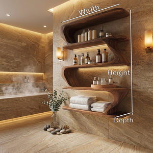 Contemporary Wood Wall Bathroom Shelf For Bathroom Decor