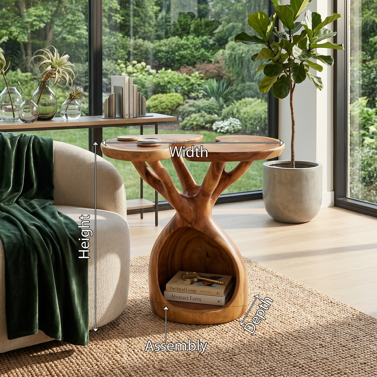Nature Inspired Branch Side Table Sunroom Corner