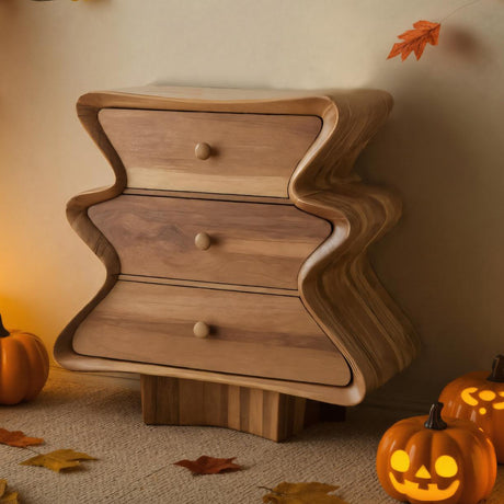 Modern Halloween Curved Wooden Drawer Chest For Bedroom Or Living Room