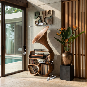 Mid Century Record Player Stand For Bedroom Decor