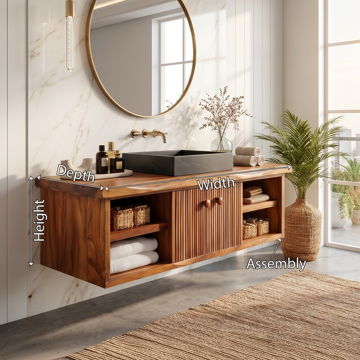Minimalist Vanity Cabinet Bright Modern Bathroom