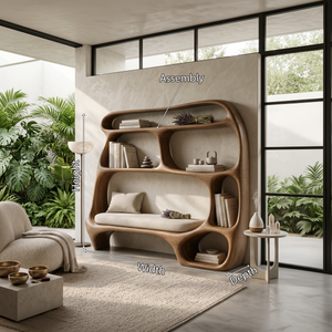 Contemporary Organic Bookshelf For Modern Living Room