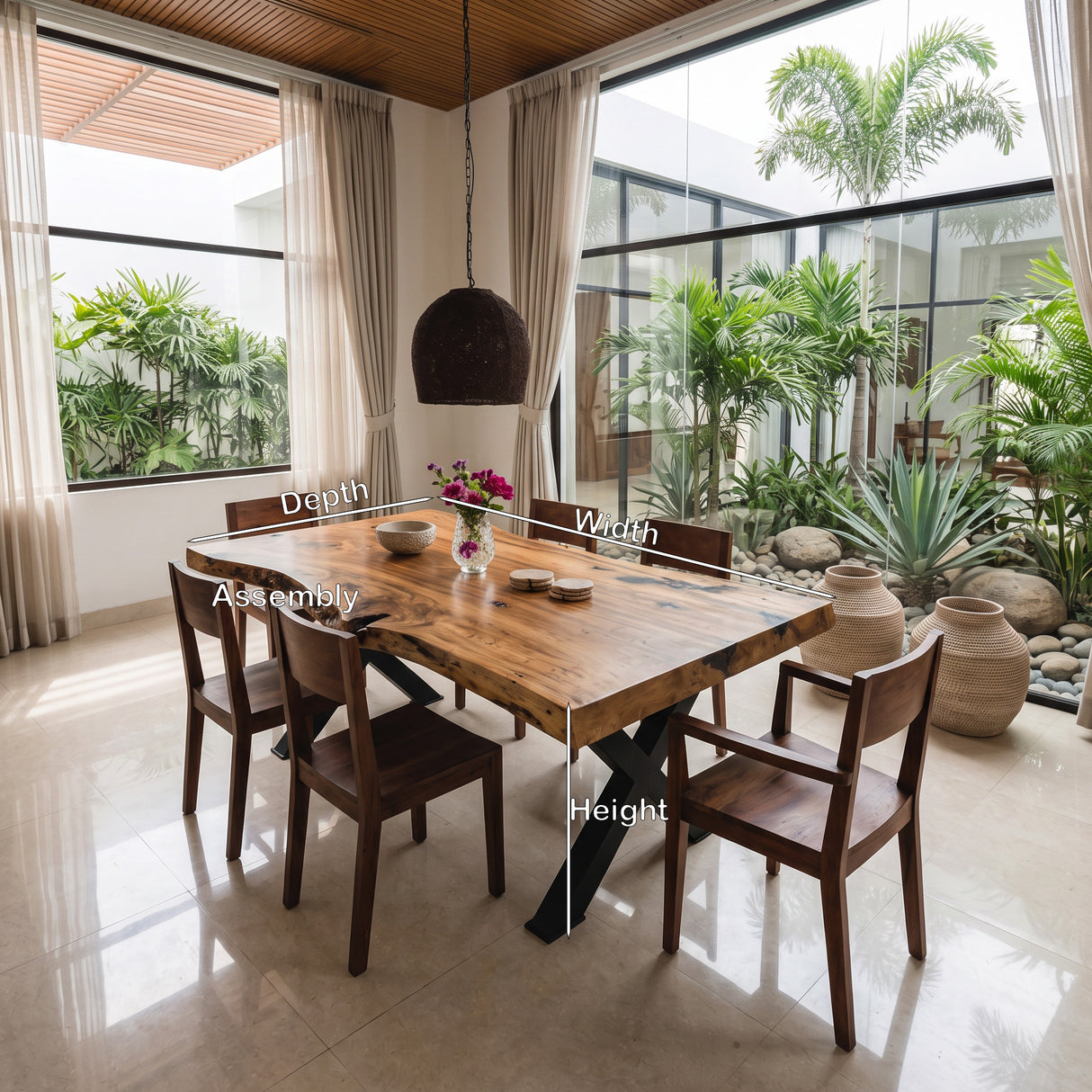 Modern Live Edge Dining Table For Kitchen Or Dining