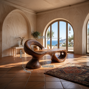 Minimalist Spiral Sculpted Bench For Garden Interior Space