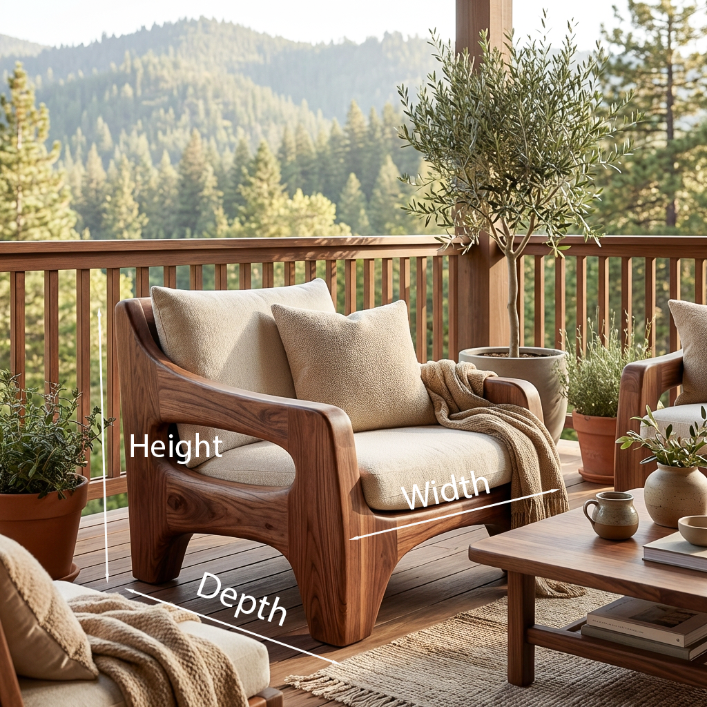 Contemporary Wooden Chair Sculptural Frame For Living Room