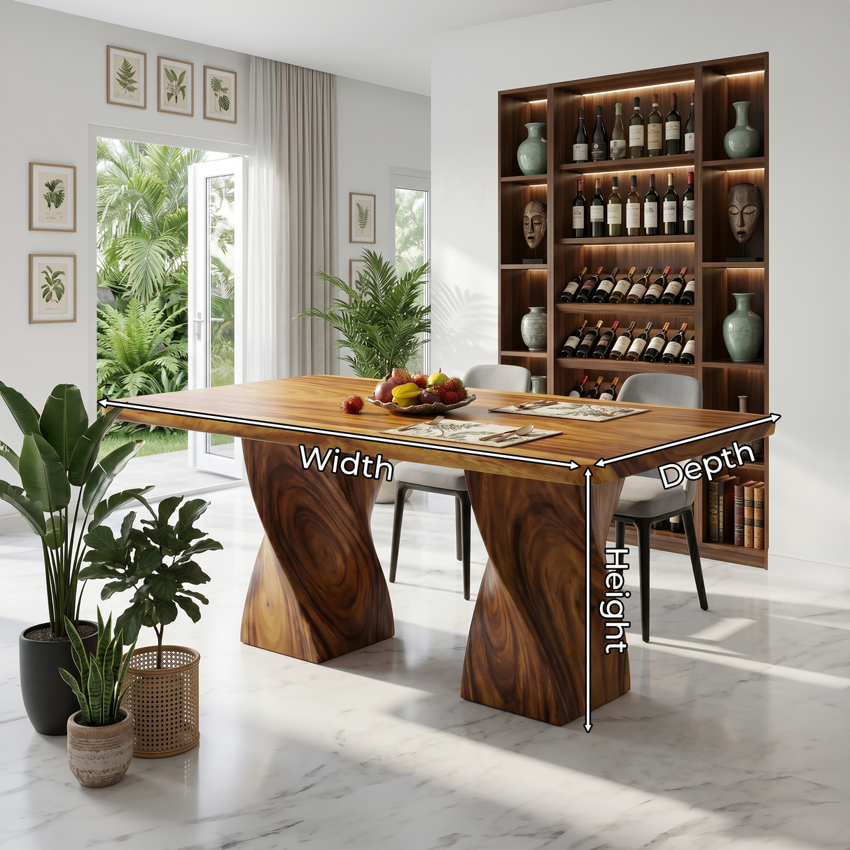 Storage Island Table For Mediterranean Open Kitchen