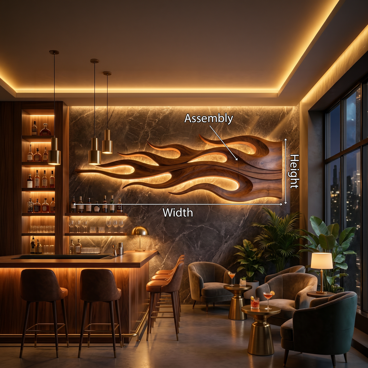 Mid Century Dimensional Wall Decor For Luxury Retreat Interior