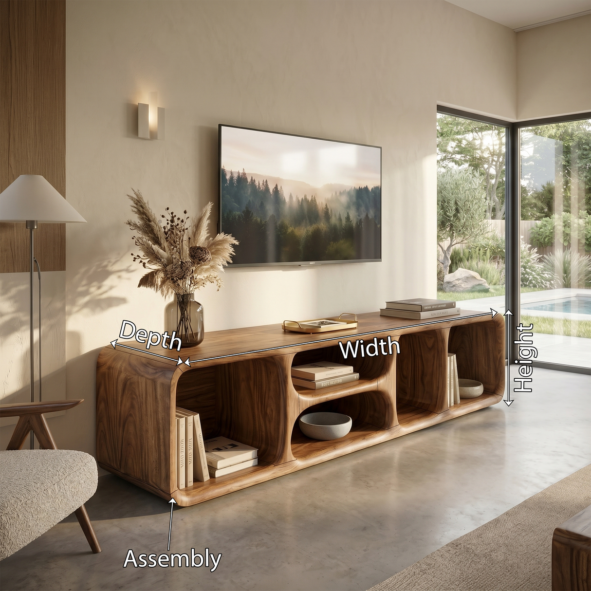 Contemporary Wooden TV Unit Luxury Interior