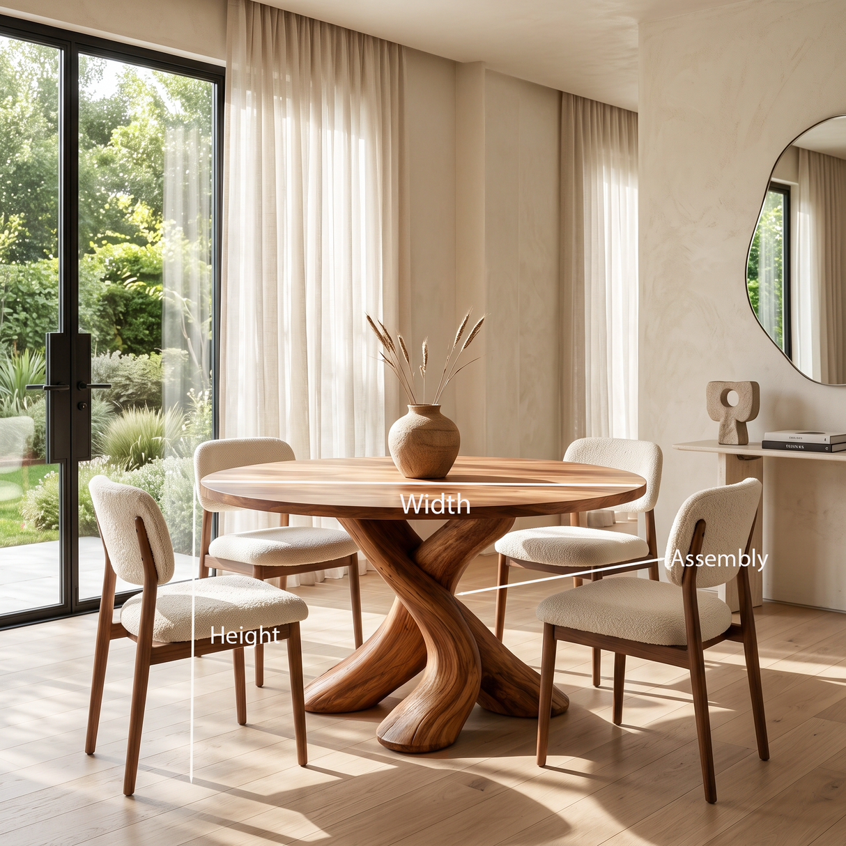 Modern Round Dining Table With Unique Base For Open Dining Space