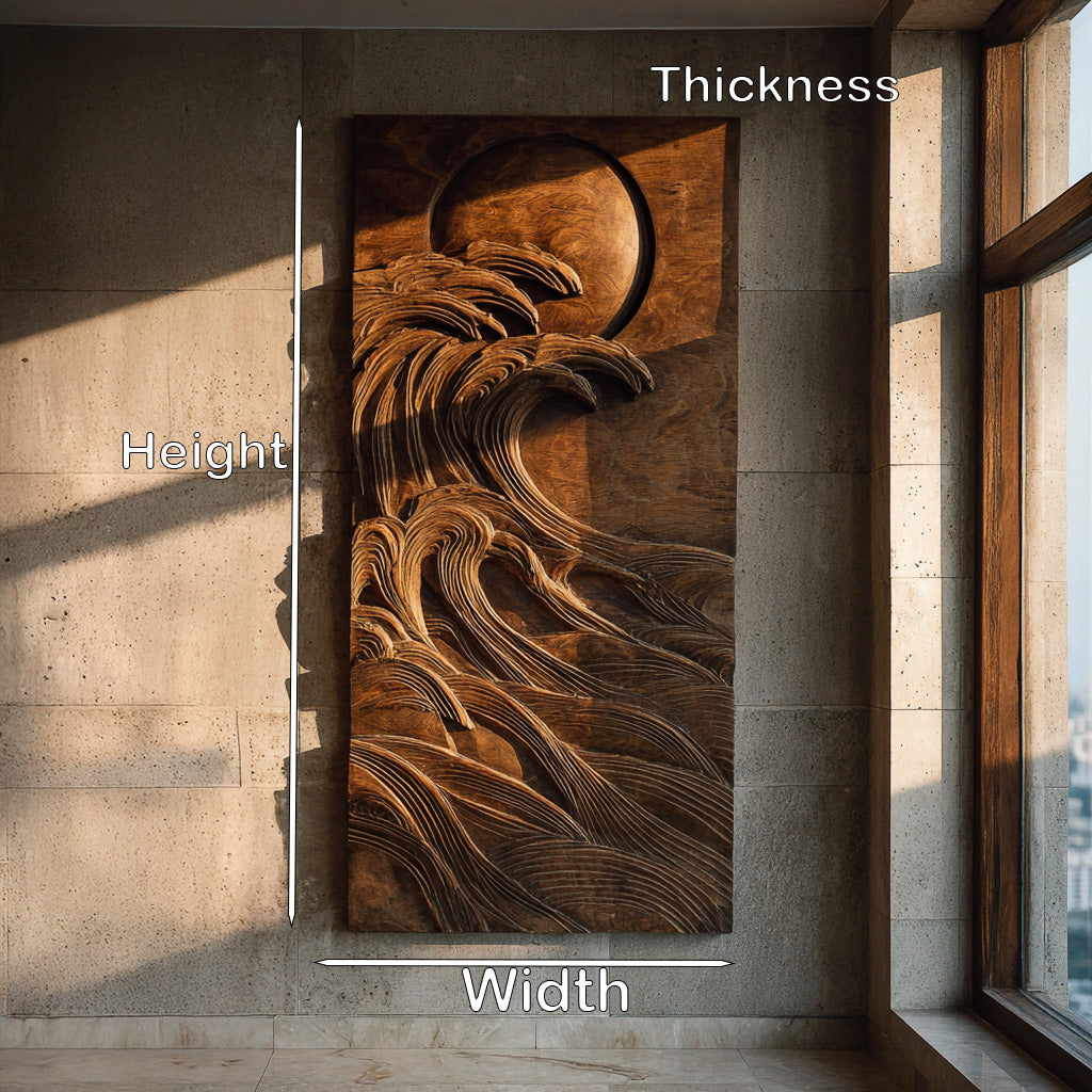 Modern Coastal Ocean Wave Wood Wall Art For Home Decor