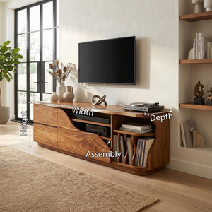 Organic Modern Media Console Vinyl Storage Cabinet