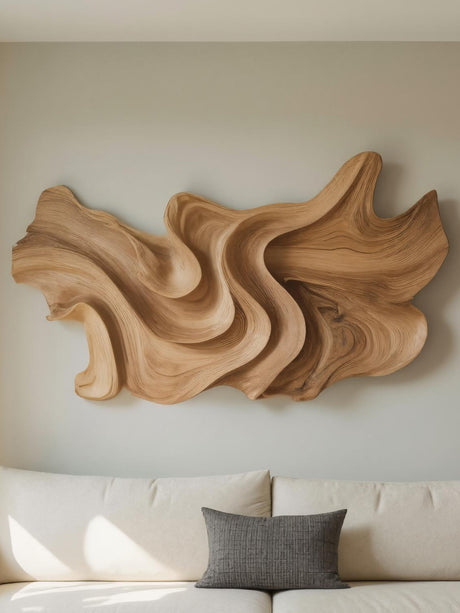 Modern Sculptural Wall Art With Abstract Design For Bedroom