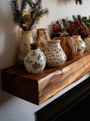 Rustic Live Edge Mantel Shelf For Living Room