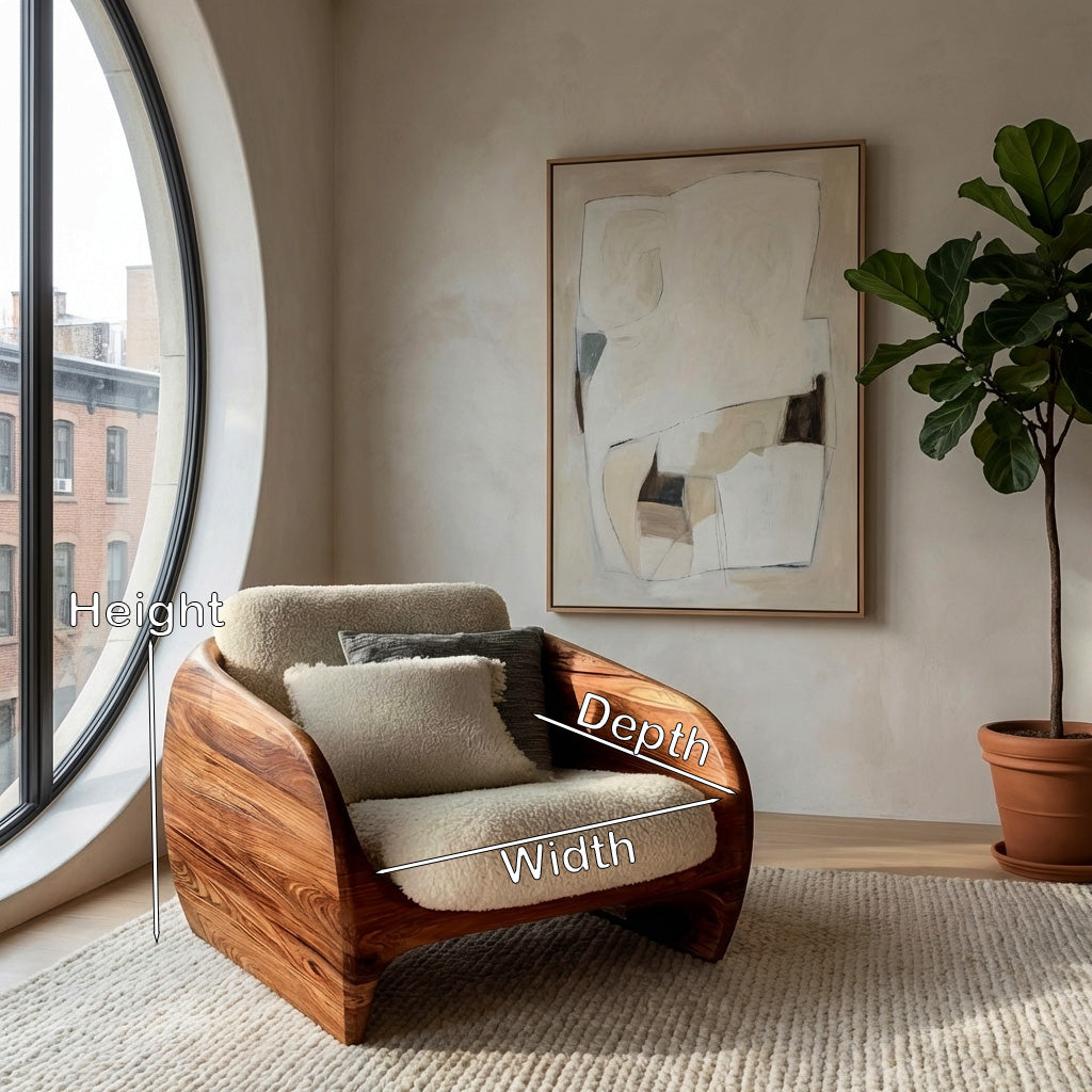 Modern Organic Natural Wood Chair For Cozy Living Room