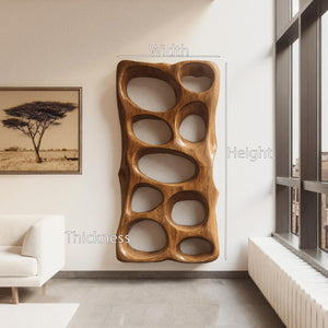 Modern Sculptural Vertical Wall Art For Living Room Decor