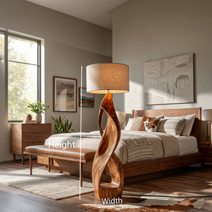 Modern Wooden Floor Lamp Twisted Body For Guest Room