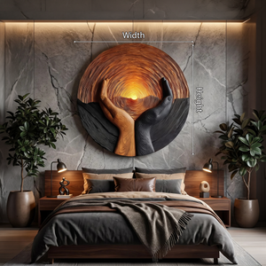 Handcrafted Wooden Wall Art Sculpture For Living Room Furniture