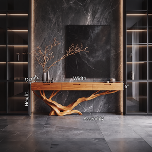 Mid Century Live Edge Entryway Table For Furniture Decor Modern