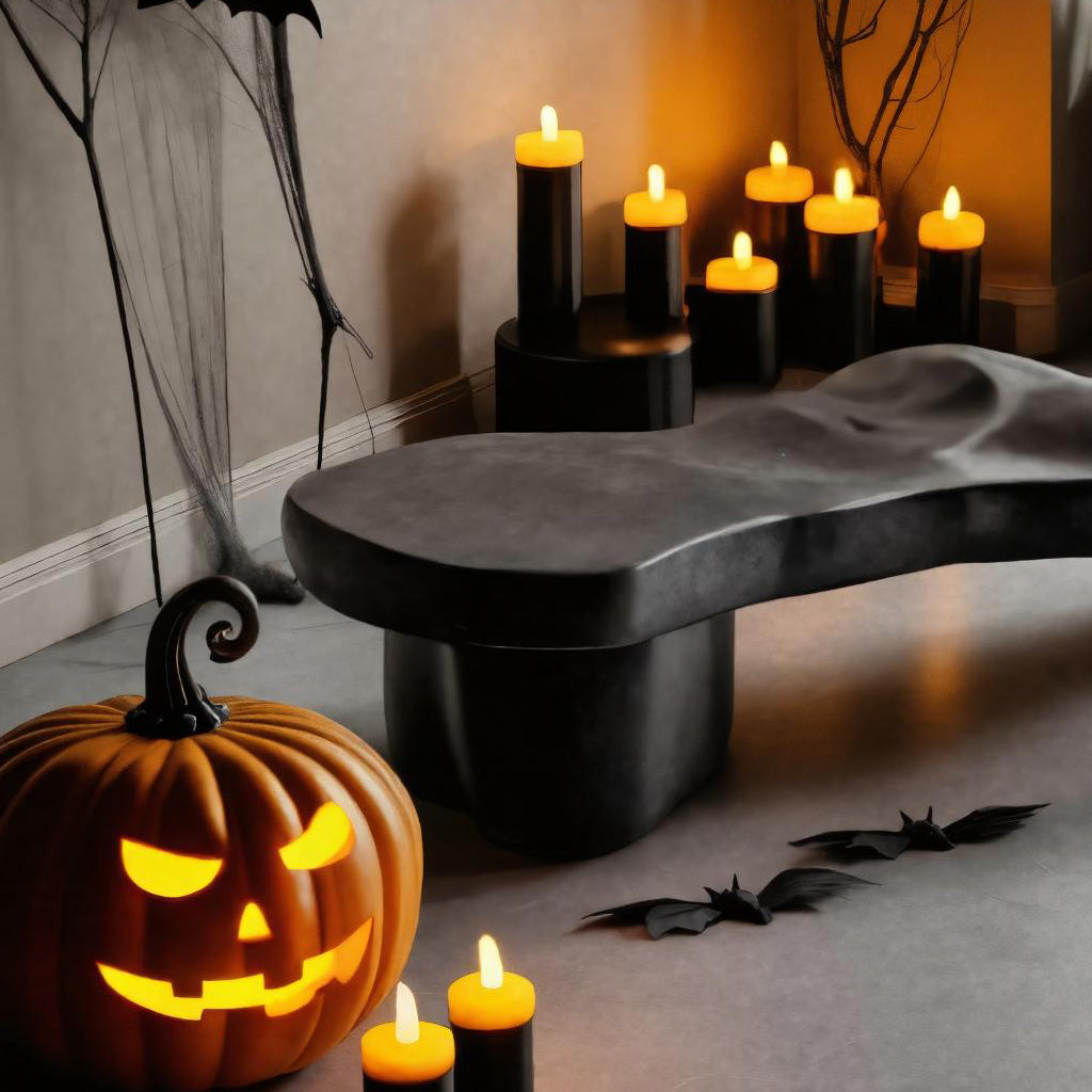 Modern Halloween Sculptural Bench For Living Room Or Entryway