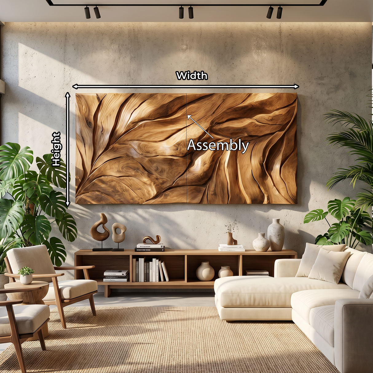 Organic Modern Wall Art With Relief Design For Living Room