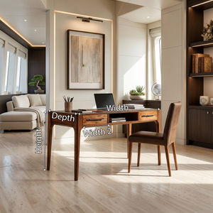 Contemporary Writing Desk With Slim Drawers For Study Room