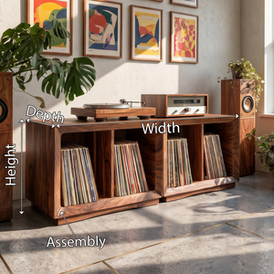 Contemporary Modular Vinyl Storage Cabinet Audiophile Lounge