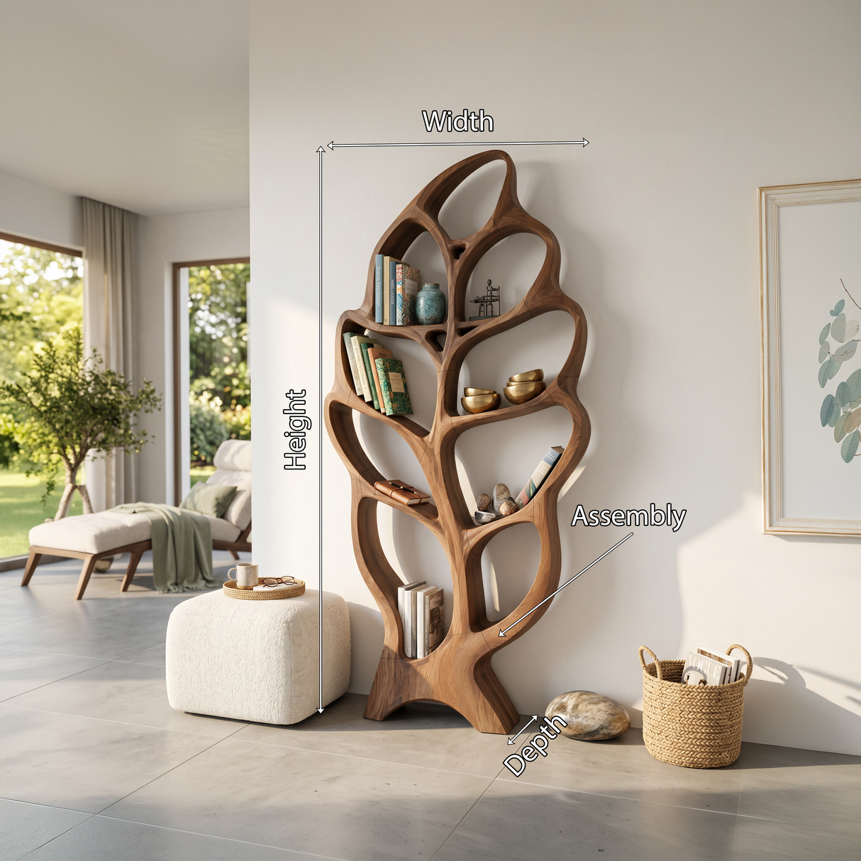 Modern Architectural Bookcase For Contemporary Living Room
