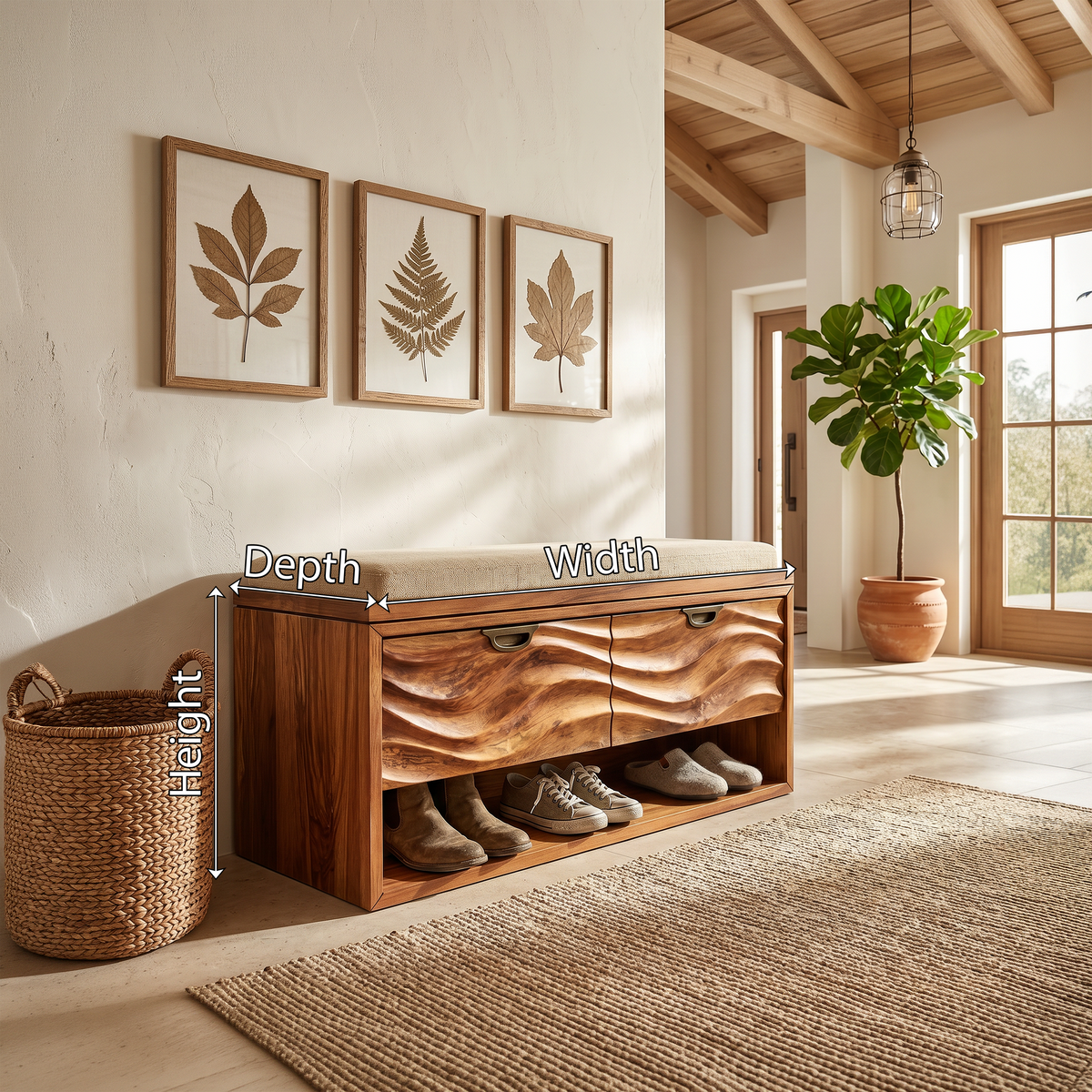 Minimalist Shoe Storage Cabinet For Condo Hallway Display Section
