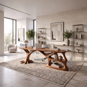Contemporary Sculptural Storage Desk Home Office Studio