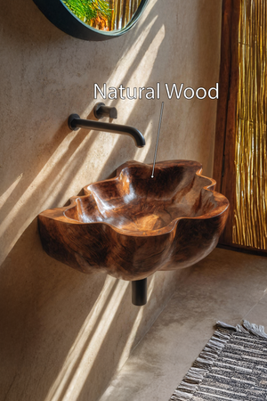 Handcrafted Live Edge Wood Basin For Unique Bedroom Vanity Decor