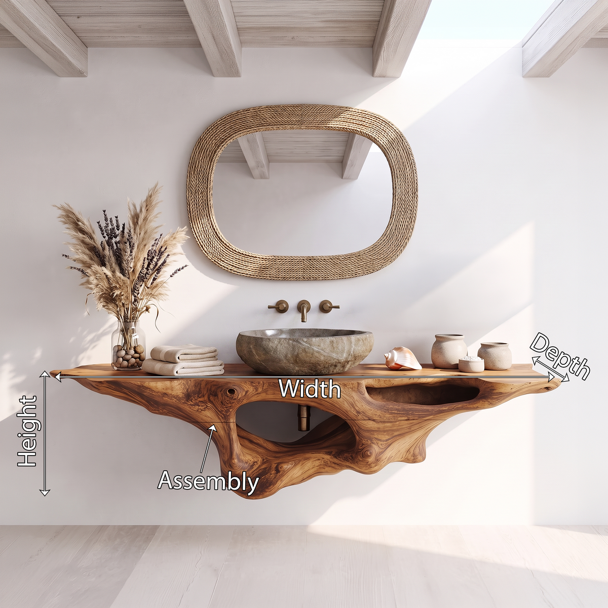 Farmhouse Solid Wood Vanity Unique Bathroom Design