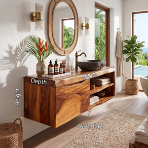 Organic Floating Bathroom Vanity Tropical Spa Retreat