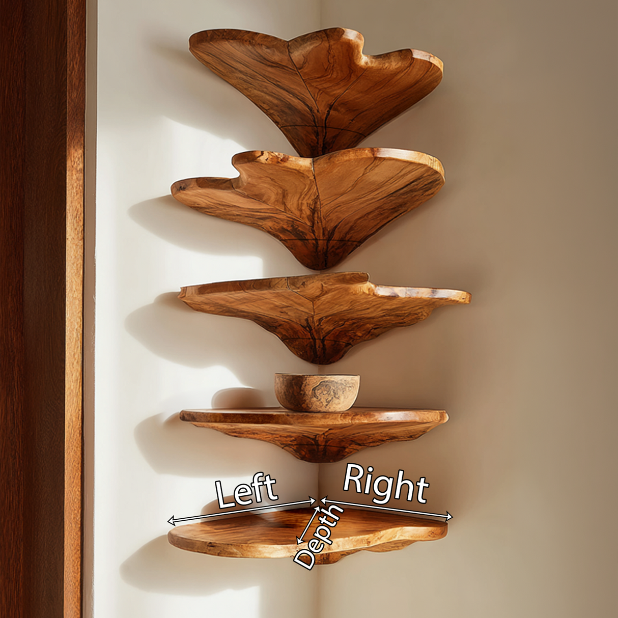 Minimalist Leaf Corner Shelf Bedroom Wall Decor Display