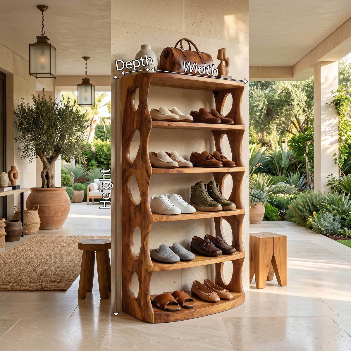 Rustic Vertical Shoe Rack For Cabin Entryway Storage Section