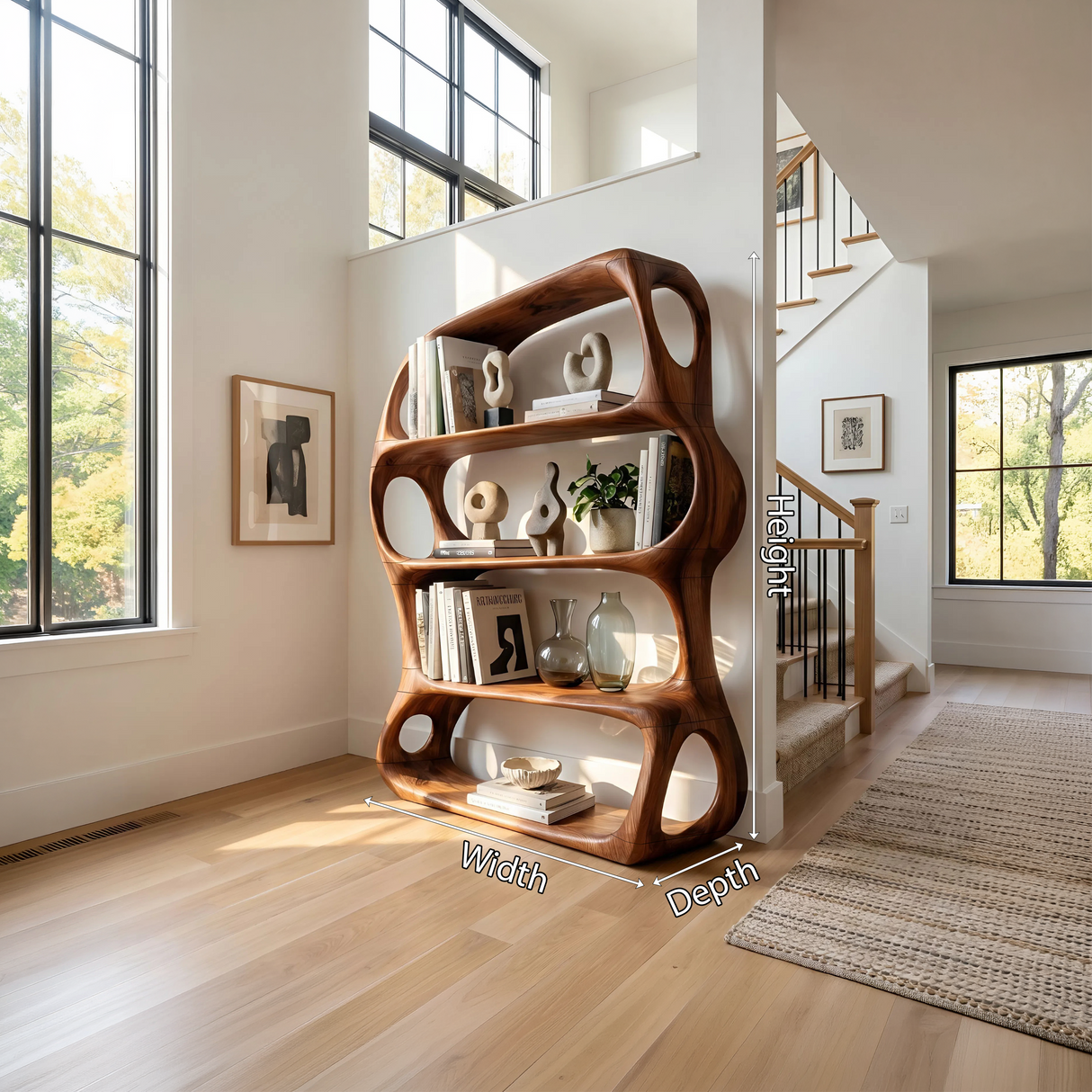 Scandinavian Decorative Bookcase Storage Organizer For Living Room