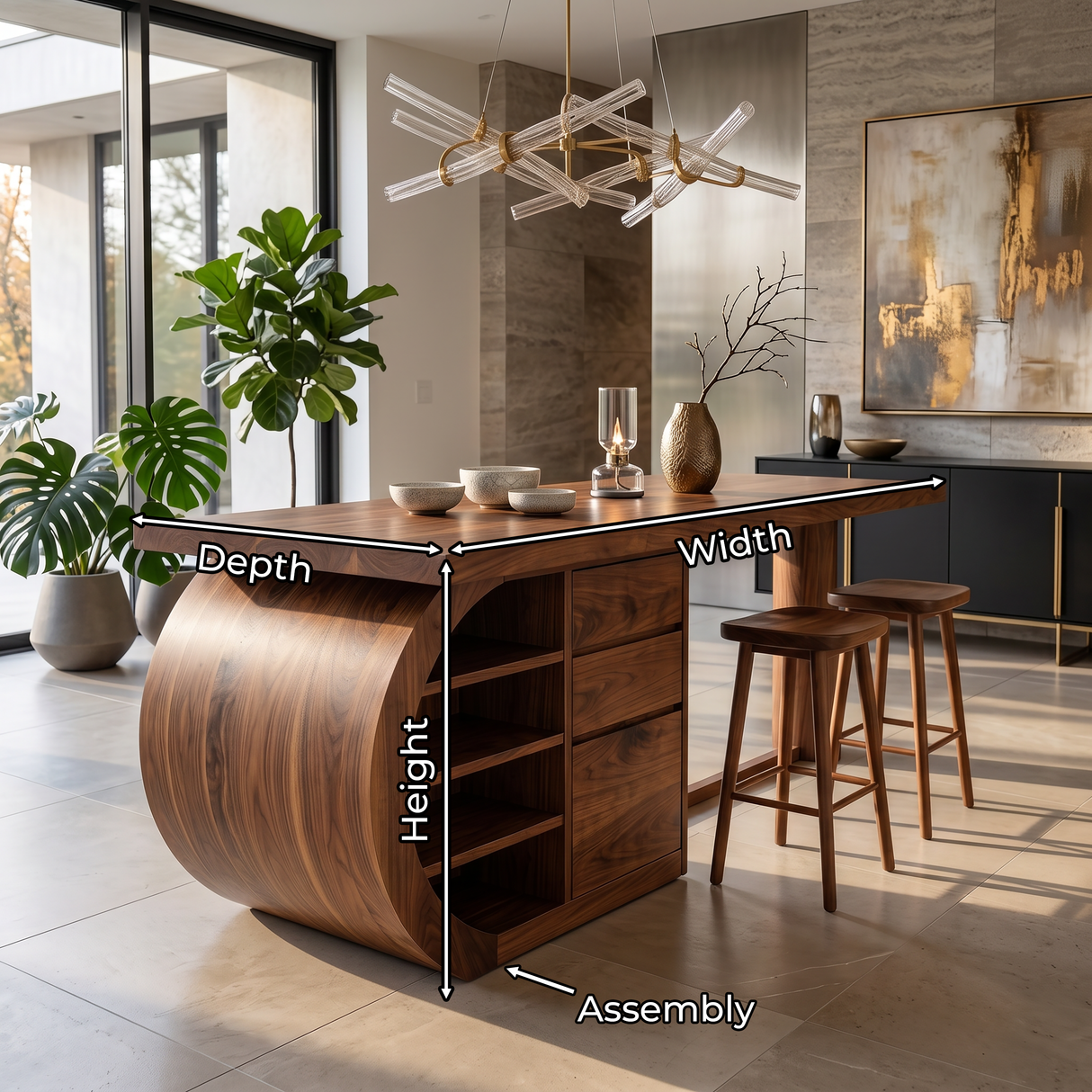 Modern Kitchen Island With Storage For Open Kitchen