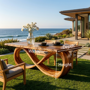 Modern Wooden Dining Table With Sculptural Base For Dining Room