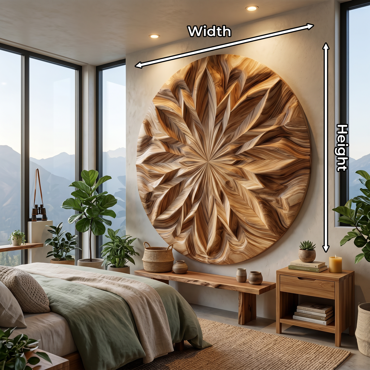 Round Mandala Wall Art With Textured Design For Bedroom