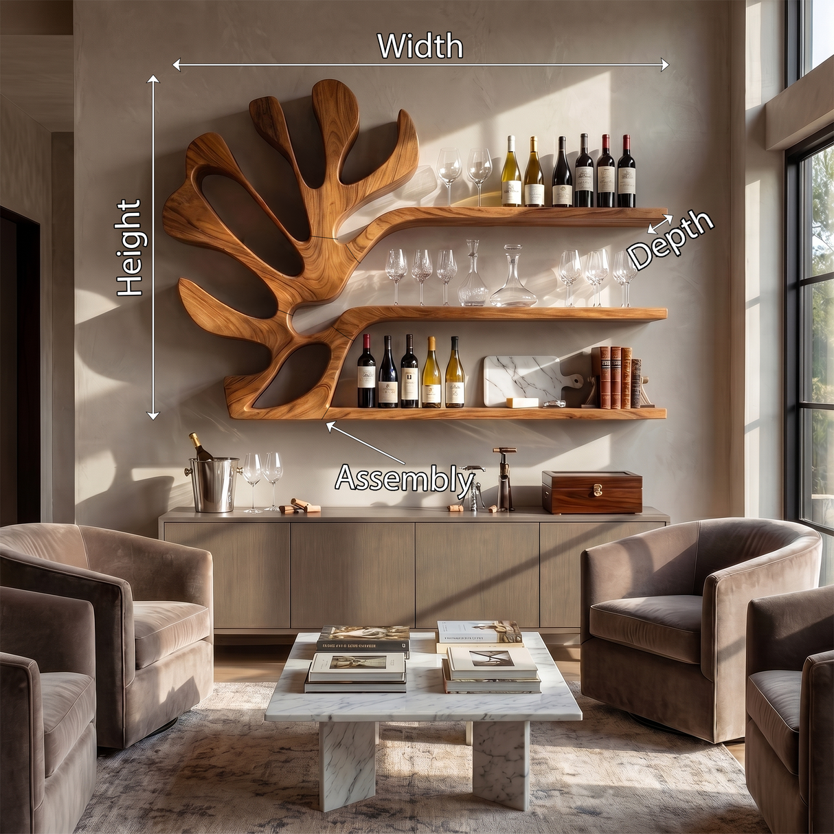 Rustic Wall Wine Rack For Breakfast Nook Bottle Arrangement