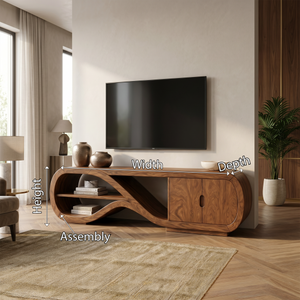 Organic Curved TV Cabinet Contemporary Living Room