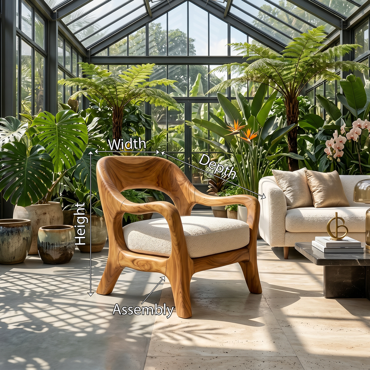 Organic Modern Statement Chair Luxury Living Space