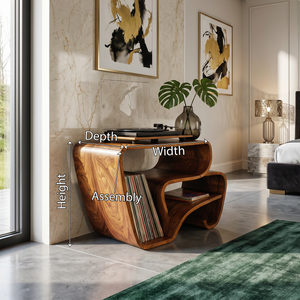 Contemporary Curved Vinyl Record Cabinet Lake House