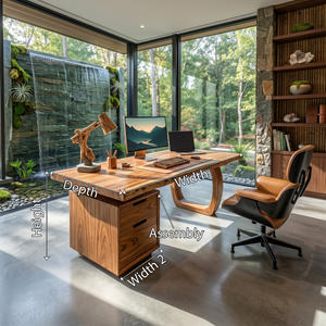 Modern Computer Desk With File Cabinet For Garden View Office