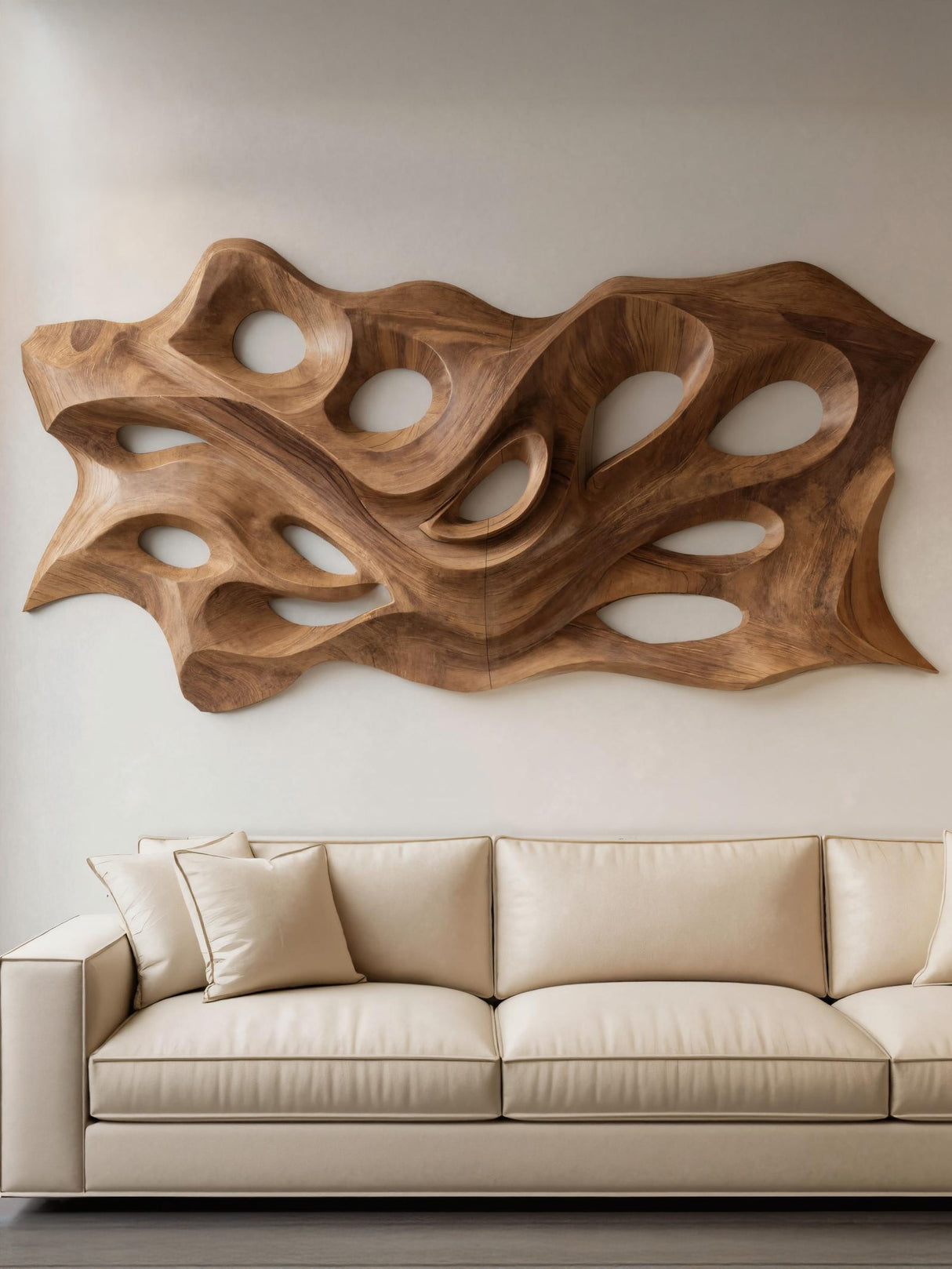 Organic Sculptural Wall Art Panel For Living Room