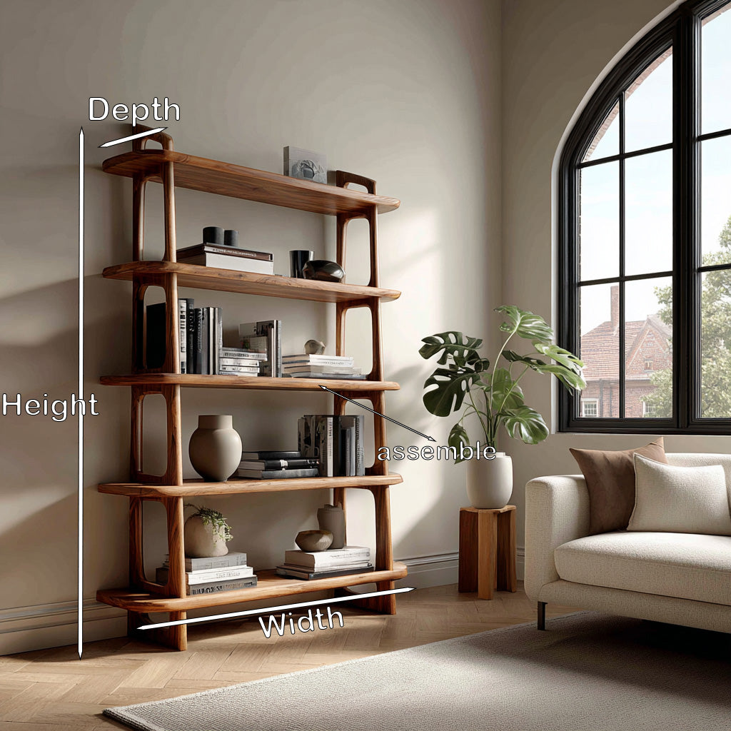 Contemporary Wooden Standing Shelf For Living Room Corner